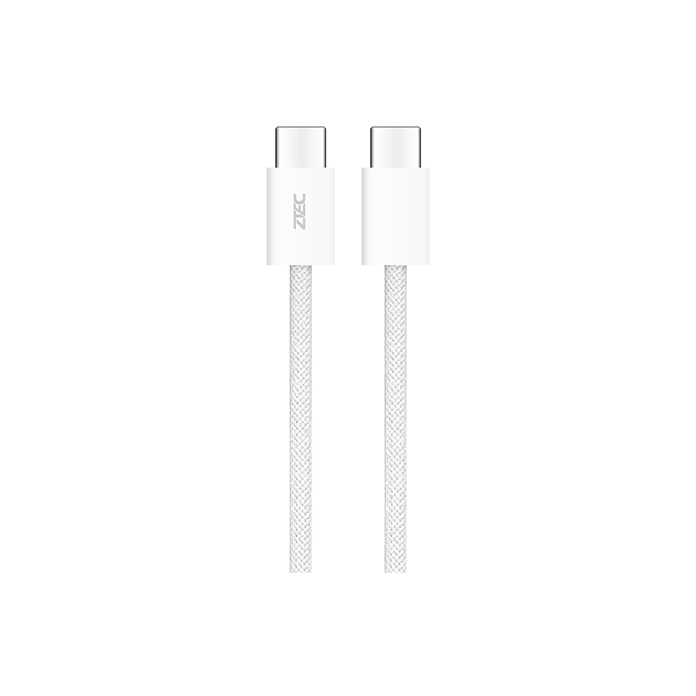 สายชาร์จเร็ว ZTEC รุ่น ZC322 USB-C to USB-C 1 เมตร สีขาว (รองรับเทคโนโลยี PD และ QC)